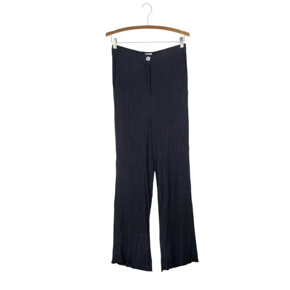 Jason Wu Black Plisse Pleated Bootcut Trousers Dress Pants Womens Size Medium
